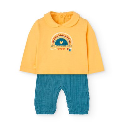 Ensemble t-shirt avec col chemise et pantalon BOBOLI