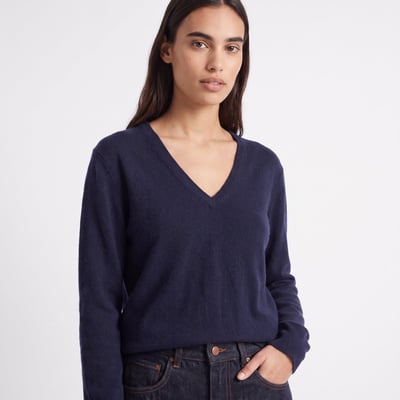 Pull coupe ajustée col en V manches longues EDEN ARTLOVE