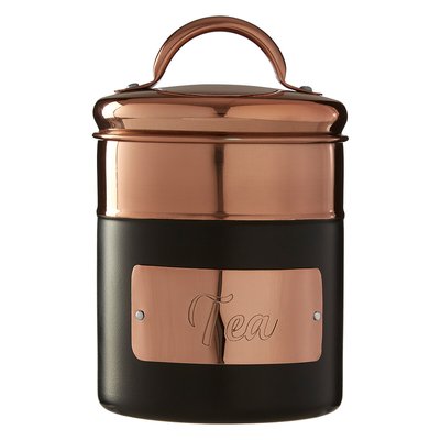 Tea Canister in Charcoal with Copper Lid SO'HOME