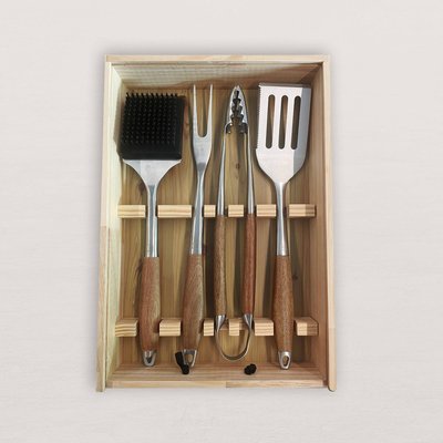 Coffret d'ustensiles en bois pour barbecue KOKKO KOKKO