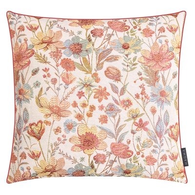Housse de coussin jacquard floral avec passepoil LINA MAGMA HEIMTEX