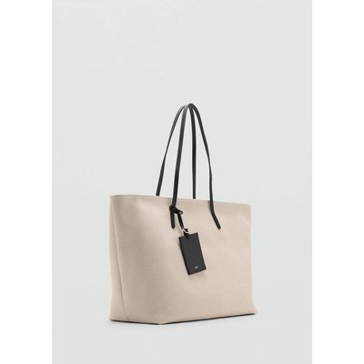 Sac cabas en toile à contraste MANGO