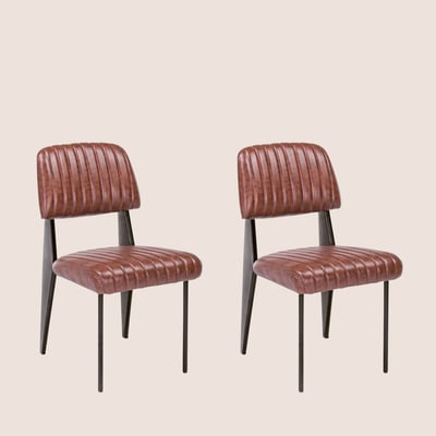 Chaise simili et métal  Vintage (lot de 2) - CLARK HELLIN, DEPUIS 1862