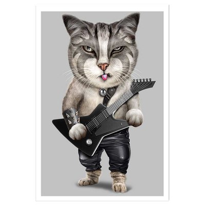 Affiche enfant chat en métal lourd HEXOA