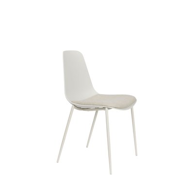 Lot de 4 chaises en plastique, tissu et métal - Jeffrey DRAWER