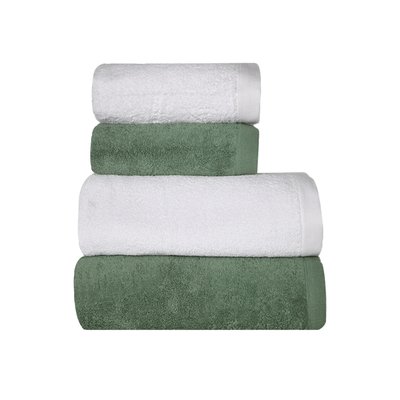 Ensemble de bain 4 pièces bicolores STUDIO (2 draps de bain + 2 serviettes de toilette) SENSEI MAISON