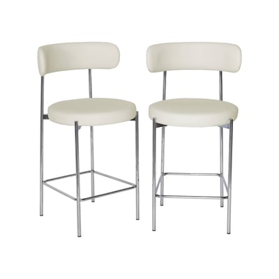 Tabouret de bar vintage acier chromé et simili cuir 67cm (lot de 2) LOLA SWEEEK