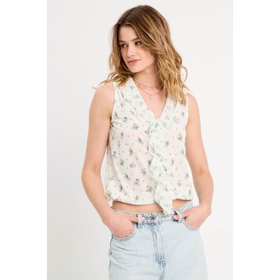 Blouse volants sans manches CACHE CACHE