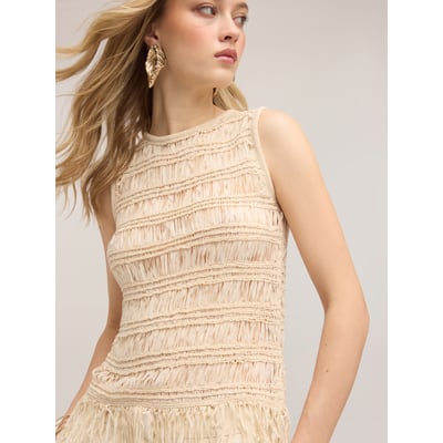 Top macramé à franges MOTIVI