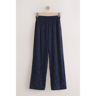 Pantalon large en jacquard et satin NEXT