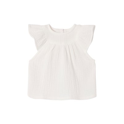 Blouse unie naissance manches courtes volantées VERTBAUDET