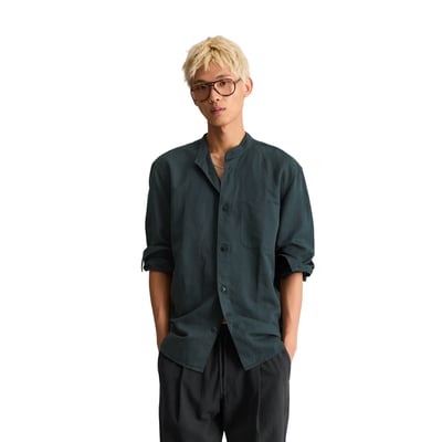 Chemise à col droit regular en lin et en coton bio MARC O’POLO DENIM