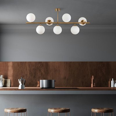 Suspension cuisine design – 7 globes sur barre SIERRE PIER IMPORT