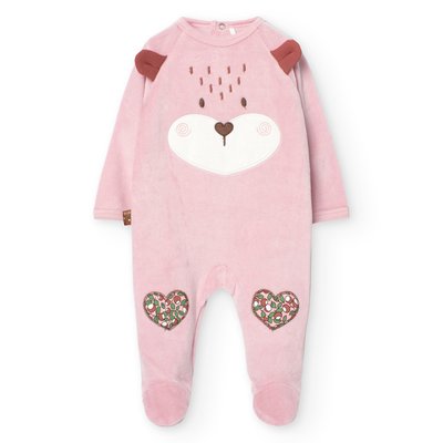 Barboteuse en velours avec fermeture BOBOLI
