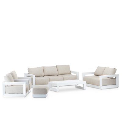 Salon de jardin 7 places, pouf, SAN FRANCISCO DEFORA HOME