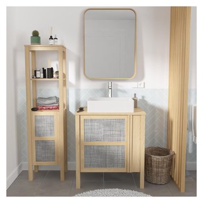 Meuble simple+vasque+rob+miroir+colonne NESTO MOB IN