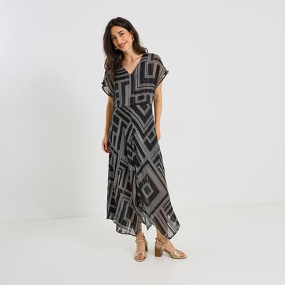 Robe longue habillée imprimé géométrique GRAIN DE MALICE