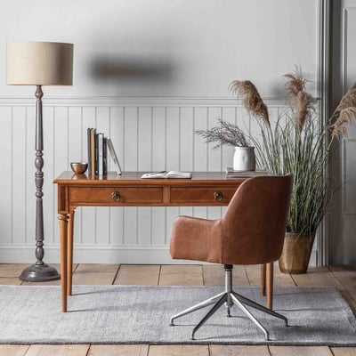 Solara Mindi Wood 2-Drawer Desk ÉDITÉ