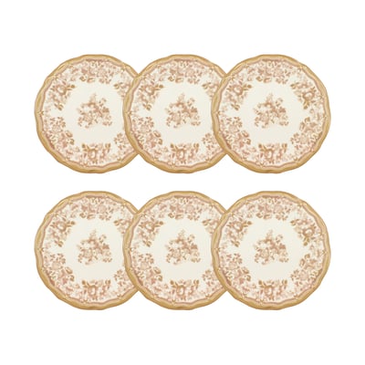 Lot de 6 assiettes plates en grès 26cm, FAUSTINE NOVASTYL