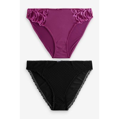 Culottes brodées - coupe échancrée, lot de 2 NEXT