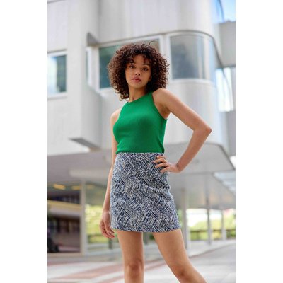 Jupe coupe droite jacquard La Redoute