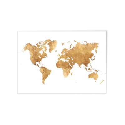 Poster Carte du monde Or L'AFFICHERIE