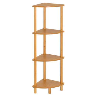 Étagère d'angle 4 plateaux bambou 30x30x115cm WADIGA