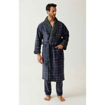 Robe de chambre en polaire à carreaux Carol ARTHUR