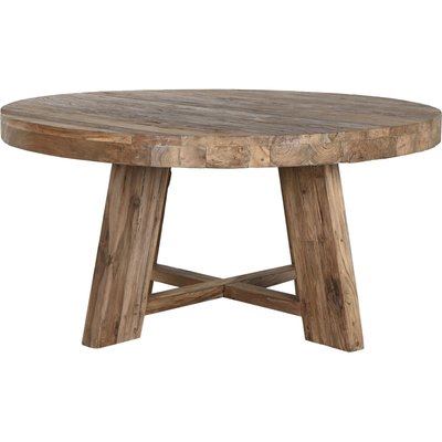 Table ronde en teck recyclé style buffet chaleureux RECOLLECTION