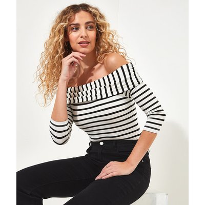 T-shirt col bardot à rayures JOE BROWNS