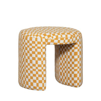 Pouf damiers en tissu- CHARLIE WOOOD