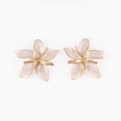 Boucles d'oreilles fleurs ivoire BALABOOSTE