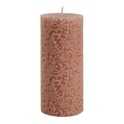 Bougie décorative Fleur rose foncé - Grand modèle - H. 20 cm MATHILDE M