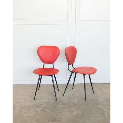 Paire de chaises en métal Diana N°321 - Bon état DEBONGOUT