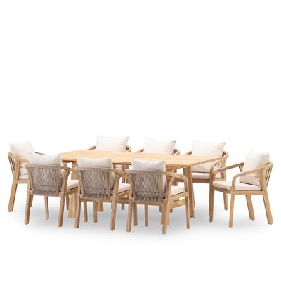 Salon de jardin, 8 chaises, JAVA LIGHT & SIENA DEFORA HOME