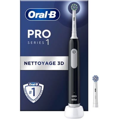 Brosse à dents électrique Pro 1 Noire Cross Action + 1 bros ORAL B