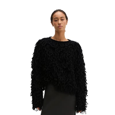 Pull court à franges en fil bouclé doux MARC O'POLO