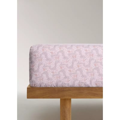 Drap-housse enfant 100 % percale de coton floral Lit 90 cm MANGO HOME