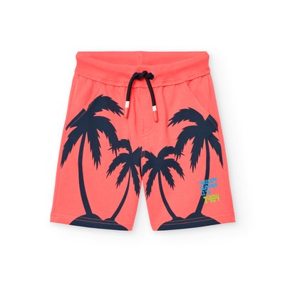 Bermuda en coton avec palmiers sur le devant BOBOLI