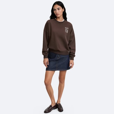 Sudadera de cuello redondo 100 % algodón con estampado "Book Club" en el pecho LA REDOUTE COLLECTIONS