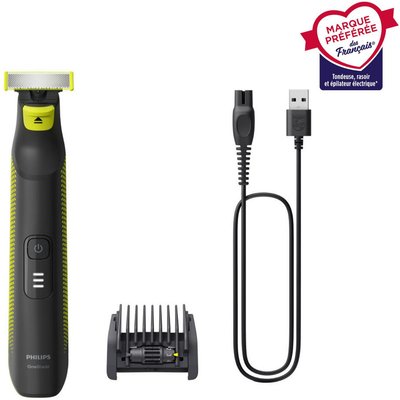 Tondeuse barbe OneBlade Pro QP6506/15, 5 hauteurs de coupe, précision 1 mm, 90 mn PHILIPS