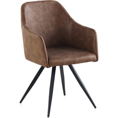 Fauteuil industriel  en simili cuir et pieds métal RECOLLECTION