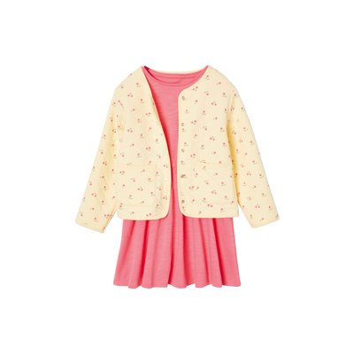 Ensemble veste matelassée imprimée fleurs + robe VERTBAUDET