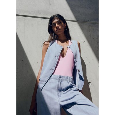 Gilet en jean boutons MANGO