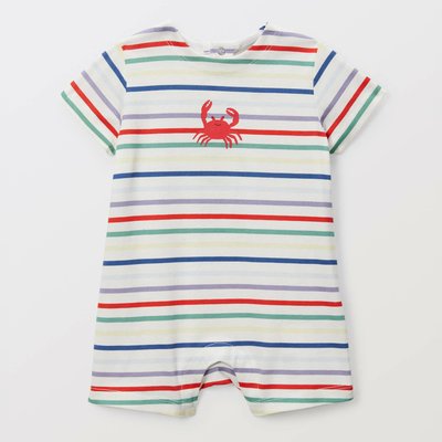 Combinaison courte rayée en coton BIO GOTS BOUT'CHOU