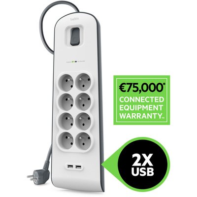 Parafoudre 8 prises parafoudres + 2 USB BELKIN