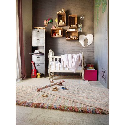 Tapis enfant tissé main en laine à franges ,  KIDS DURRIE ESPRIT
