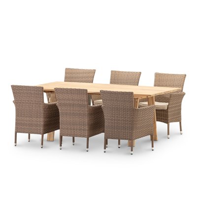 Salon de jardin, 8 chaises, JAVA L. & BOLONIA DEFORA HOME