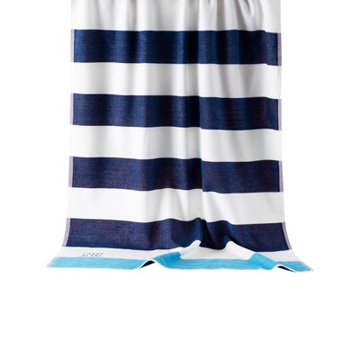 Drap de plage velours de coton RIVAGE CARRE BLANC