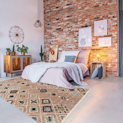Tapis berbère tissé motif saharien PASTEL E UN AMOUR DE TAPIS